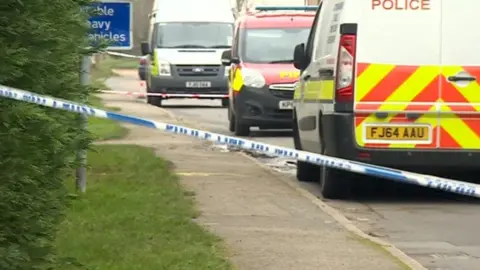 Cordon in Woodhill Road, Collingham