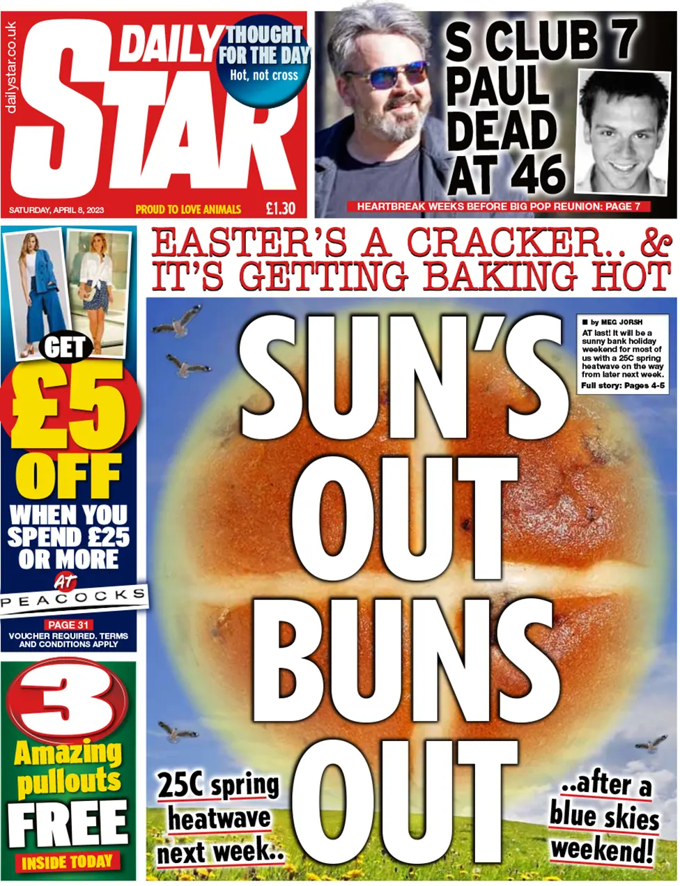 The front page of the Daily Star