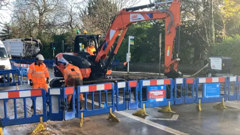 Reading road remains closed after burst water main caused flooding