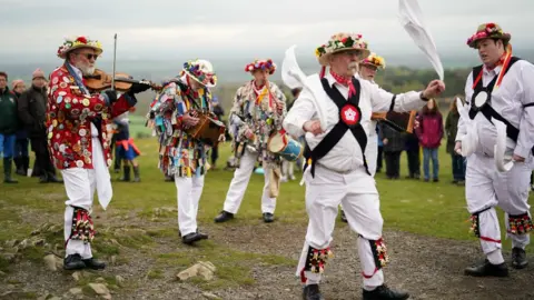 PA Media Morris dancing at Bradgate Park, Leicestershire