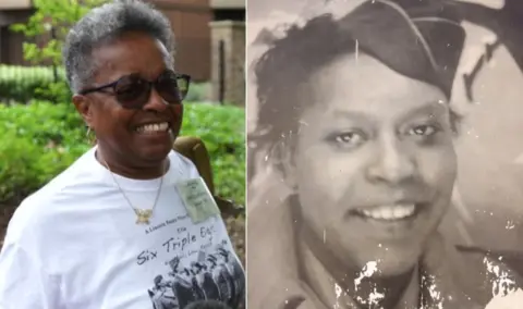 BBC/Janice Martin Janice Martin and an historic picture of her mother