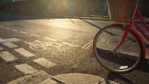 Getty Images Bike on a cycle lane