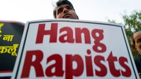 Getty Images Rape protest in India