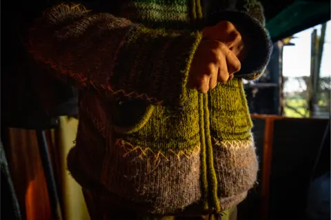 BBC Close up Stewart's hands, clasped