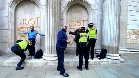 Just Stop Oil Just Stop Oil demonstrators outside the Bank of England