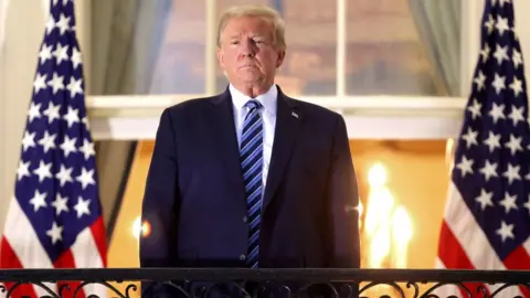 Getty Images Trump on the balcony of the White House