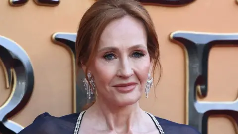 Getty Images JK Rowling attends the Fantastic Beasts: The Secrets of Dumbledore World Premiere at The Royal Festival Hall on March 29, 2022 in London, England.