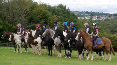 Talygarn Equestrian Centre Children on horses before lockdown