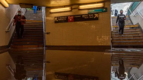 Getty Images New York subway flooded