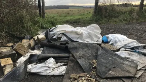 Fly-tipped waste