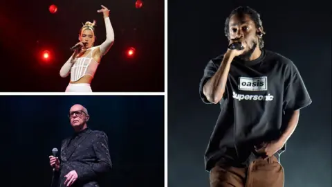 Getty Images Dua Lipa, Kendrick Lamar and Pet Shop Boys