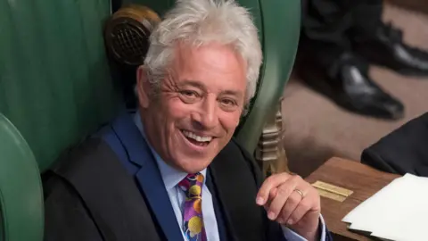 John Bercow smiles in the Commons