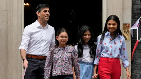 Reuters Rishi Sunak with his daughters and wife outside No 10 Downing Street