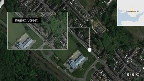 BBC/Google Map showing Baglan Street