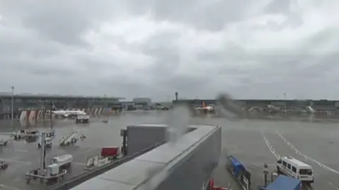 AAIB Ryanair plane hits barrier at Stansted Airport.