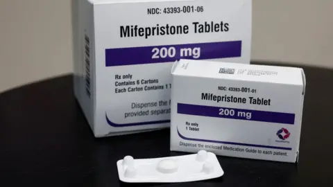 Getty Images packages of Mifepristone tablets, also known as the abortion pill