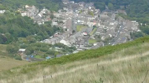 BBC Treorchy from the Bwlch mountain, Rhondda