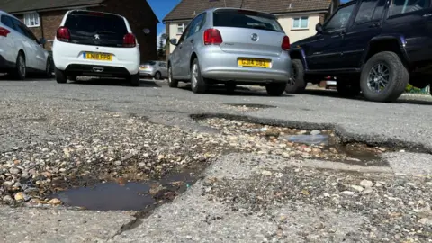 Simon Dedman/BBC Pot holes in Basildon