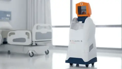 Solaris Solaris Lytbot uses far-UVC - an even shorter wavelength that is less harmful to humans and combines that with UVB and UVA rays that heat and cool and confuse pathogens.