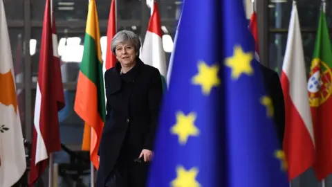 AFP Theresa May arriving in Brussels for summit