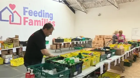 BBC Feeding Families warehouse
