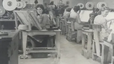 Jewish History Association of South Wales Folding room, the General Paper and Box Manufacturing Company Limited in Treforest