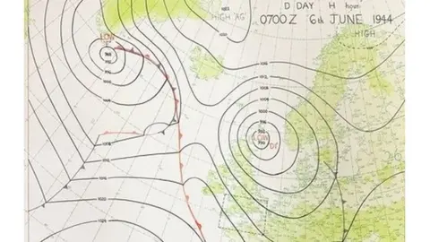 John Rolfe Auctions A close-up of the chart dated 6 June 1944