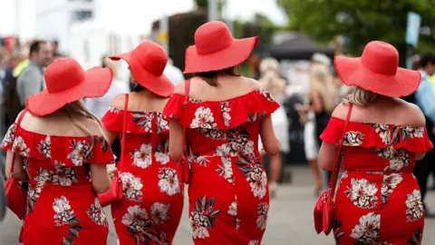 Reuters Hats on display at Epsom Ladies Day