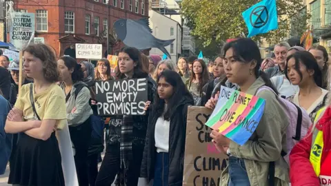 protestors in Cardiff