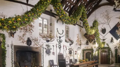 The National Trust Cotehele Garland in the Great Hall