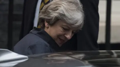 EPA British Prime Minister Theresa May leaves her London residence, 10 Downing Street in central London, Britain, 16 October 2017 to travel to meet EU leaders in Brussels over dinner