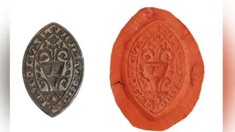 Oxfordshire County Council Silver seal and wax impression