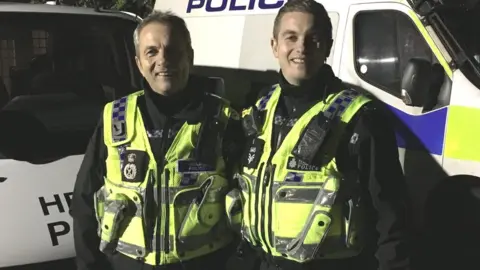 South Wales Police Chief Constable Peter Vaughan and son Sgt Scott Vaughan