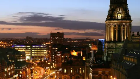 BBC Leeds at night