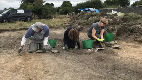 Ray Hayden Volunteers working at the site of the former Birr Barracks in Crinkill, County Offaly