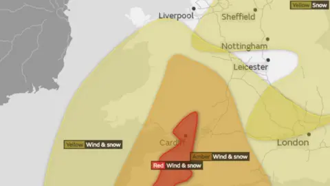 Met Office Map showing