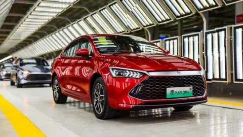 Getty Images BYD car coming off production line