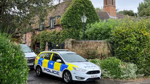 Police car in property on Lady's Drove, Enmeth