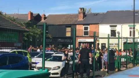 BBC The scene at the school