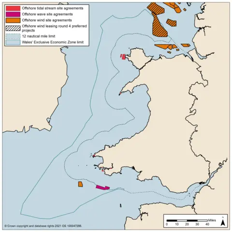 Ordnance Survey Map of Welsh coast