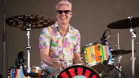 Getty Images Josh Freese playing the drums