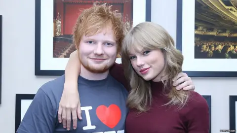Getty Images Taylor Swift with Ed Sheeran