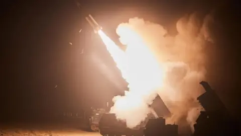 Reuters An ATACMS missile, is fired during a joint military training between US and South Korea