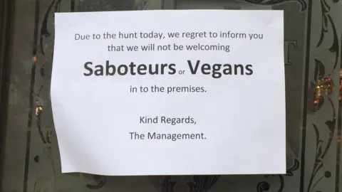 BBC An employee has been suspended following the banning of vegans