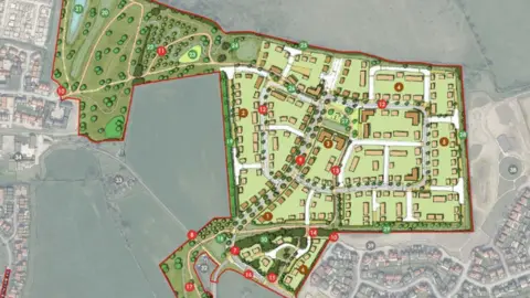 Vistry Group Crest Operations Limited A map showing the proposed development