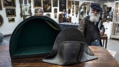 AFP This picture taken on 14 June 2018 in Lyon, southern France, shows the hat allegedly attributed to Emperor Napoleon I