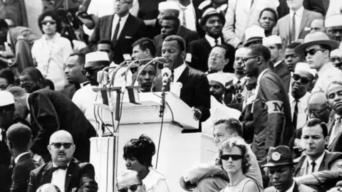 Getty Images John Lewis speaking at the March on Washington