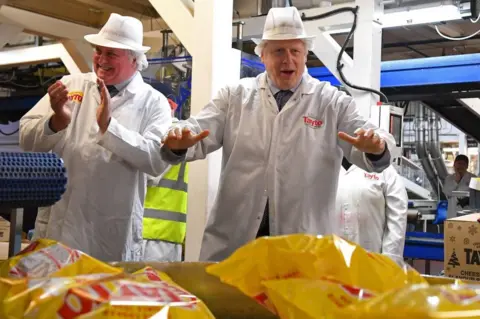 Getty Images The prime minister at a food factory