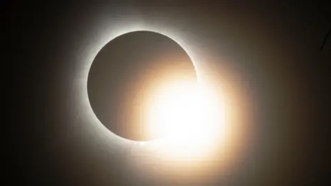 Getty Images File image of the total solar eclipse on 8 April, as photographed from the United States