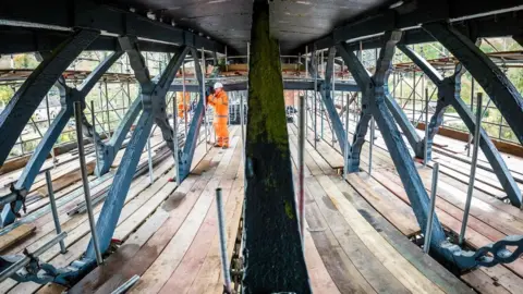 English Heritage Work being carried out on the bridge